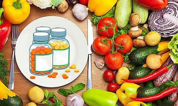 Vitaminas em produtos para aumentar a potência
